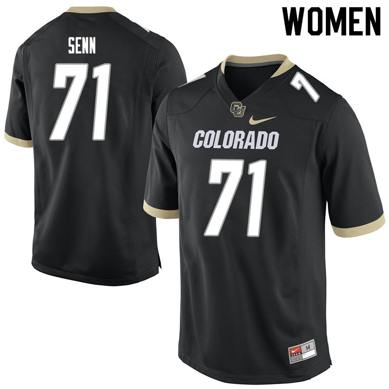 Women #71 Valentin Senn Colorado Buffaloes College Football Jerseys Sale-Black - Click Image to Close